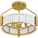 Molly 3 Light 16 inch Brushed Gold Semi-Flush Mount Ceiling Light, Medium