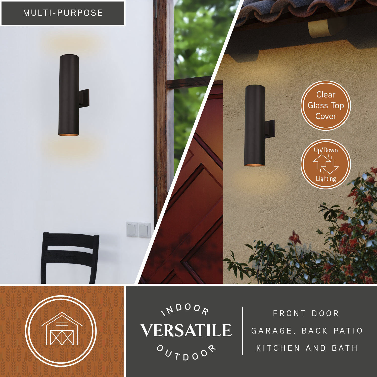 Chiasso 2 Light 20 inch Deep Bronze Outdoor Wall