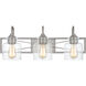 Bartley 3 Light 24 inch Brushed Nickel Bath Light Wall Light