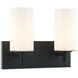 Candela Wall Sconce Wall Light in Matte Black and Opal Glass