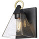 Dewitt 1 Light 10.5 inch Matte Black with Gold accent Exterior Wall Lantern