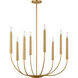 Ellen DeGeneres Lois 8 Light 34 inch Burnished Brass Chandelier Ceiling Light