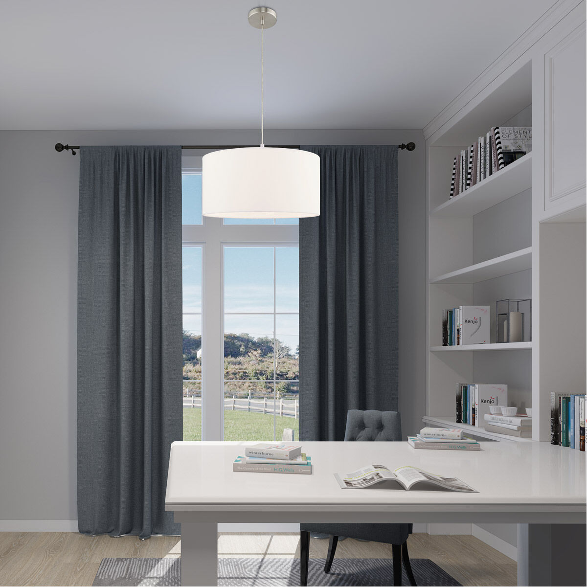 Clark 1 Light 18 inch Brushed Nickel Pendant Chandelier Ceiling Light