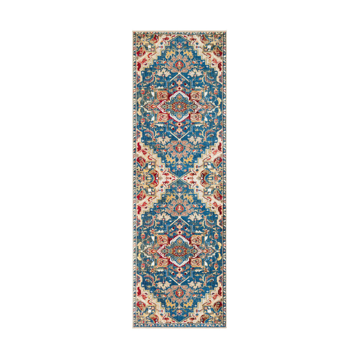 Hannibal 59 X 31 inch Navy/Khaki/Dark Red/White/Bright Yellow/Saffron Rugs, Rectangle