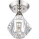 Brussels 1 Light 7 inch Polished Nickel Crystal Semi-Flush Ceiling Light