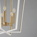 Melrose 5 Light 22 inch White and Natural Aged Brass Entry Foyer Pendant Ceiling Light