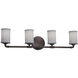Textile LED 34 inch Dark Bronze Bath Bar Wall Light