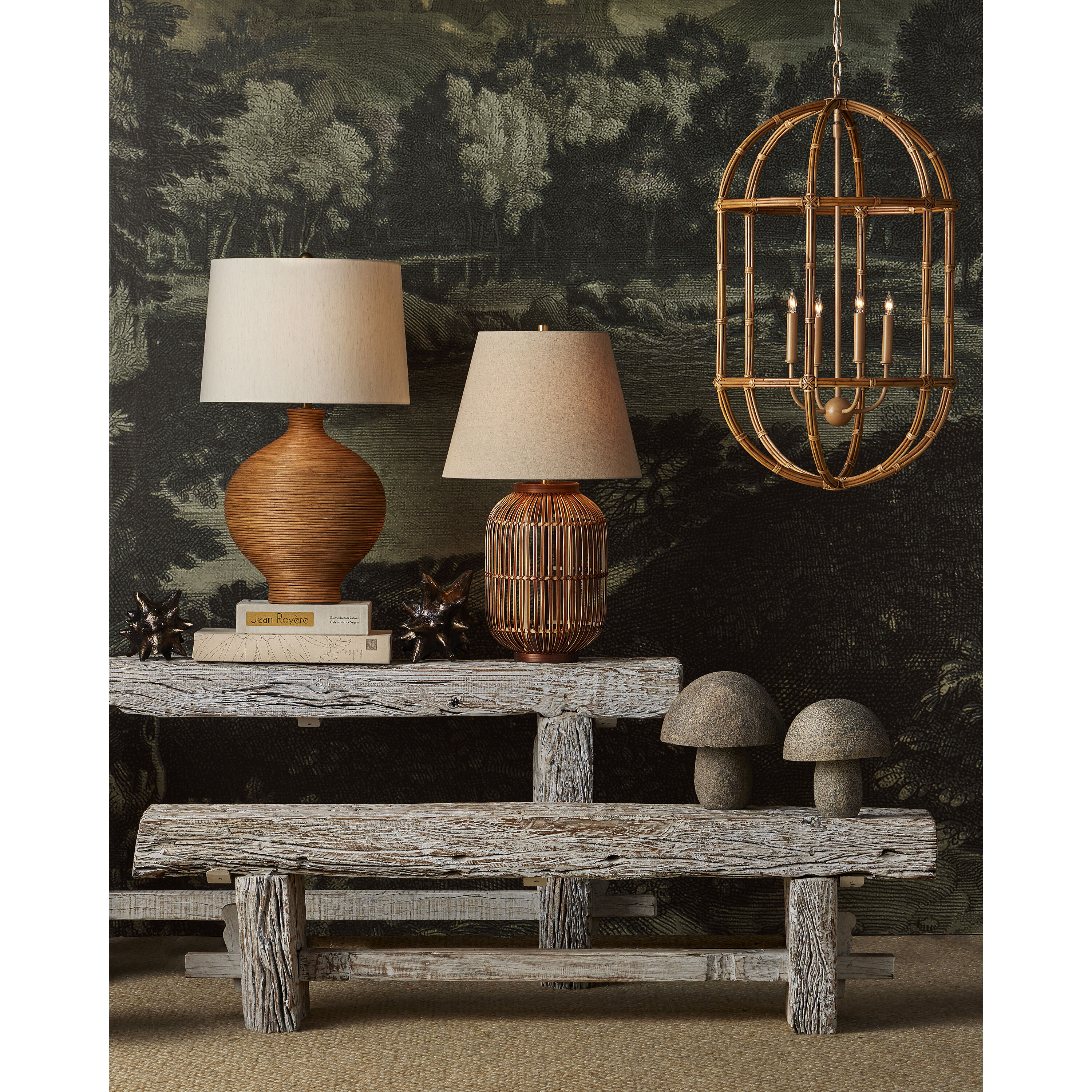 Susel 32.25 inch 150 watt Natural/Antique Brass Table Lamp Portable Light