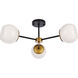 Briggs 3 Light 26 inch Black and Brass Flush Mount Ceiling Light
