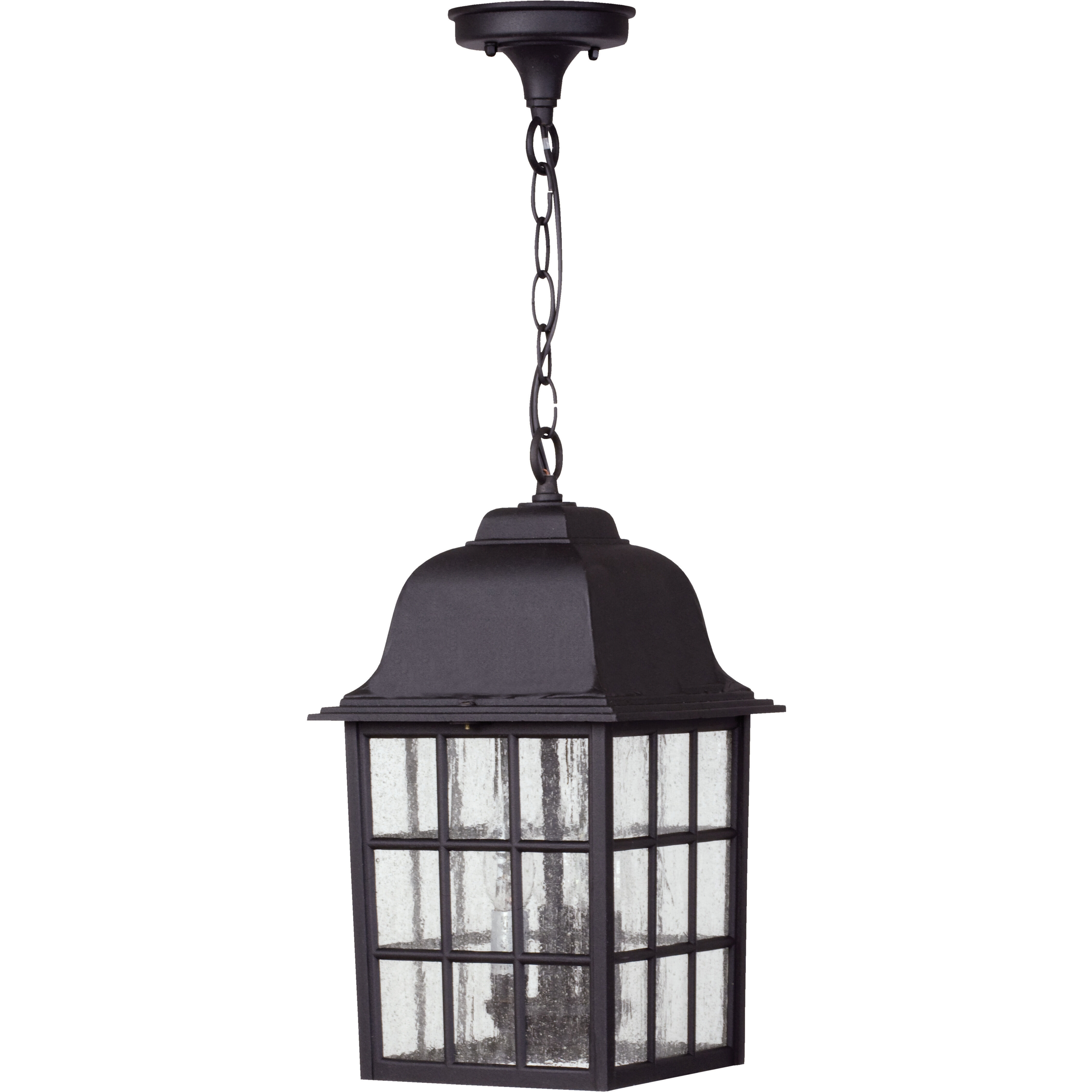 Grid Cage 3 Light 8.5 inch Textured Black Outdoor Pendant, Large