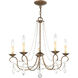 Pennington 5 Light 25 inch Hand Applied Venetian Golden Bronze Chandelier Ceiling Light