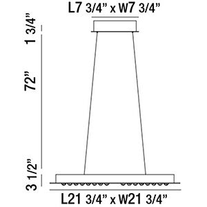 Denso LED 22 inch Chrome Chandelier Ceiling Light