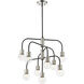 Neutra 9 Light 26.5 inch Matte Black and Polished Nickel Chandelier Ceiling Light
