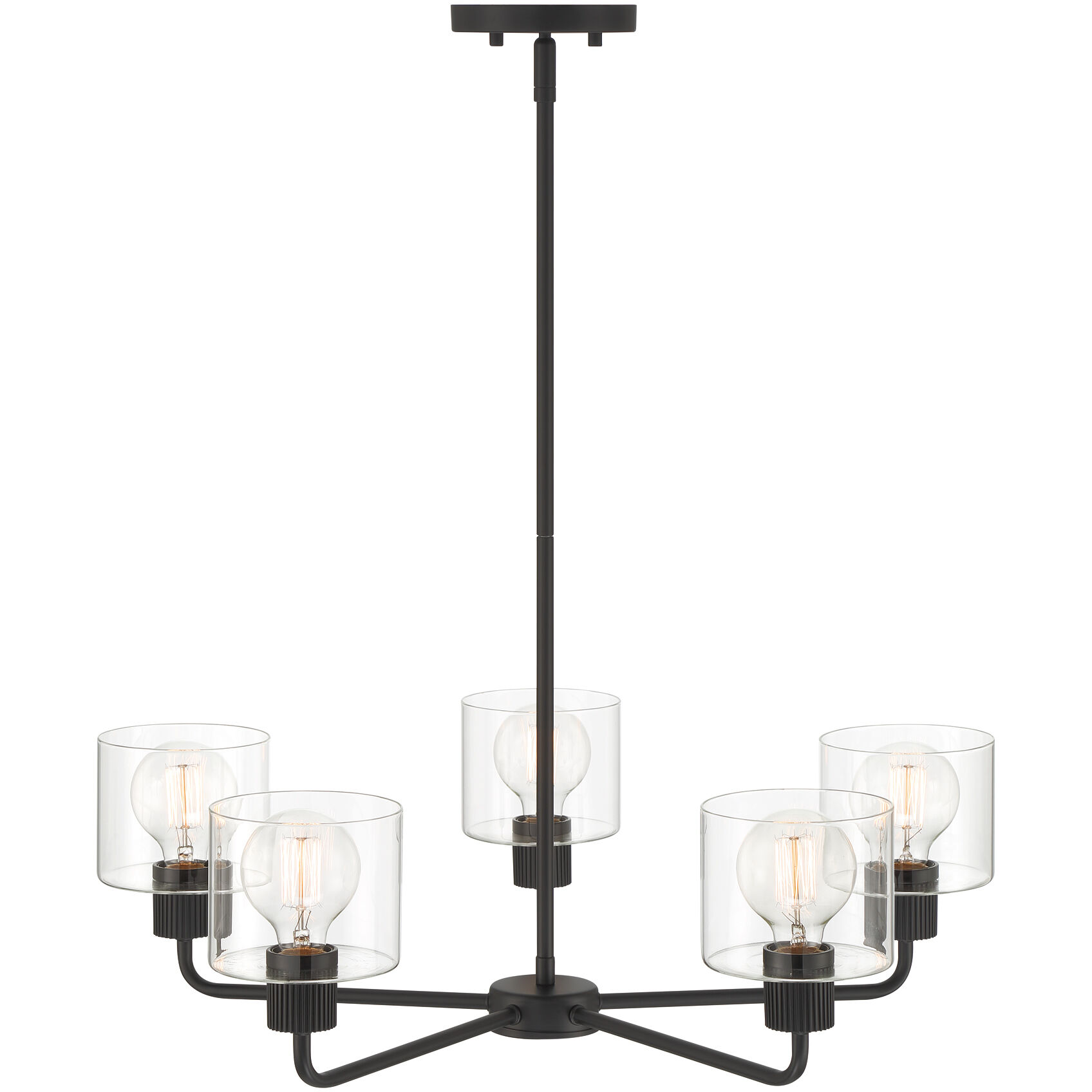 Vibrato 5 Light 27 inch Matte Black Chandelier Ceiling Light