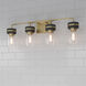 Marbridge 4 Light 28 inch Vintage Brass and Matte Black Bathroom Vanity Light Wall Light