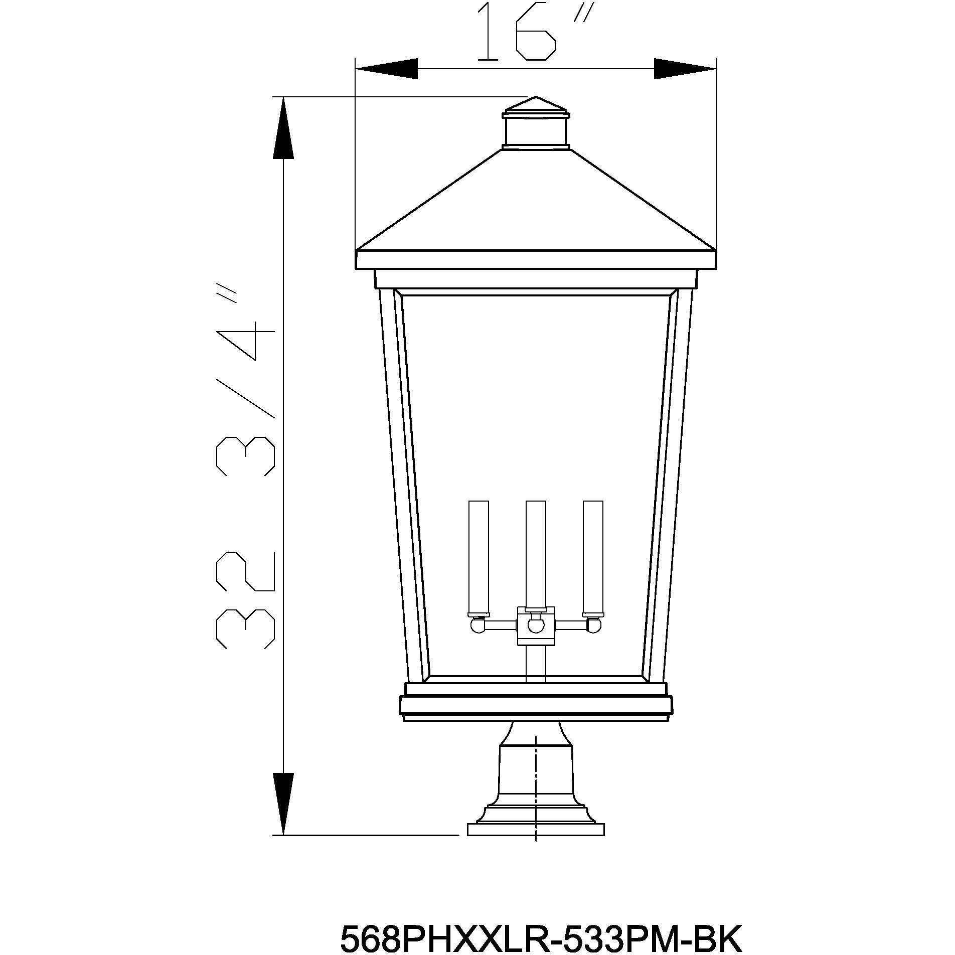 Beacon 4 Light 33 inch Black Outdoor Pier Mounted Fixture