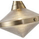Willard 2 Light 40.63 inch Vintage Brass Linear Pendant Ceiling Light in Clear Prismatic Glass