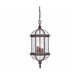 Dover 3 Light 10 inch Burled Walnut Exterior Hanging Lantern