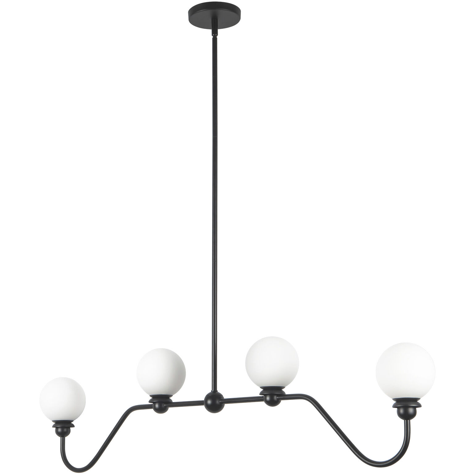 Alora Mood Beckett 4 Light 48.5 inch Matte Black Linear Pendant Ceiling Light