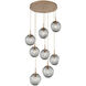 Aster LED LED Novel Brass Chandelier Ceiling Light, Round Multi-Pendant