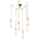 Fiori LED 9 inch Novel Brass Swag Multi-Pendant Ceiling Light