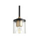 Empire 1 Light 4 inch Noir with Aged Brass Pendant Ceiling Light
