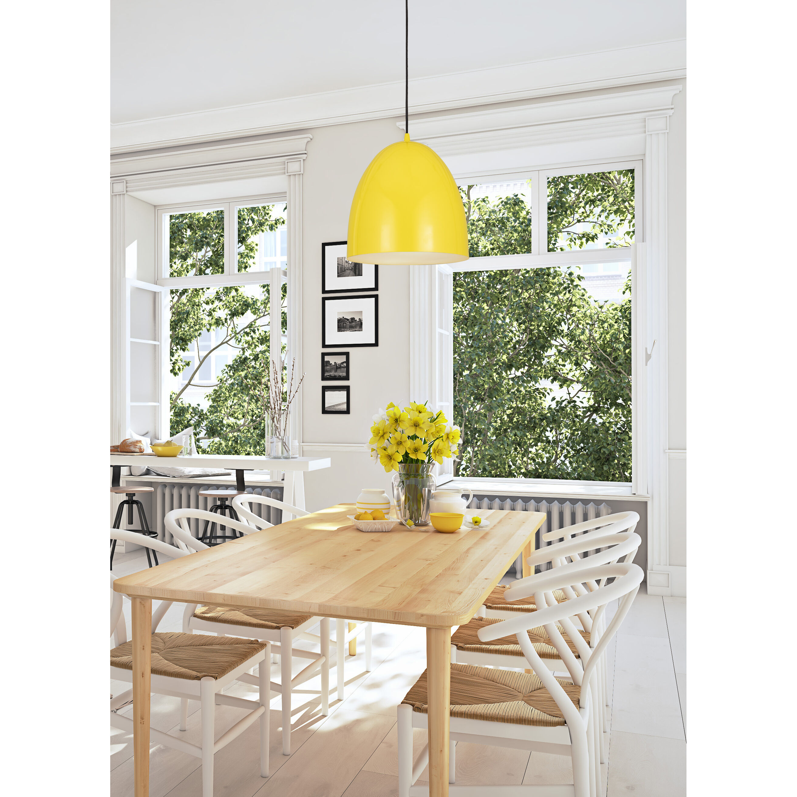 Z-Studio 3 Light 19 inch Yellow Pendant Ceiling Light