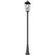 Gannon 3 Light 125.5 inch Black Outdoor Post Mounted Fixture in G9