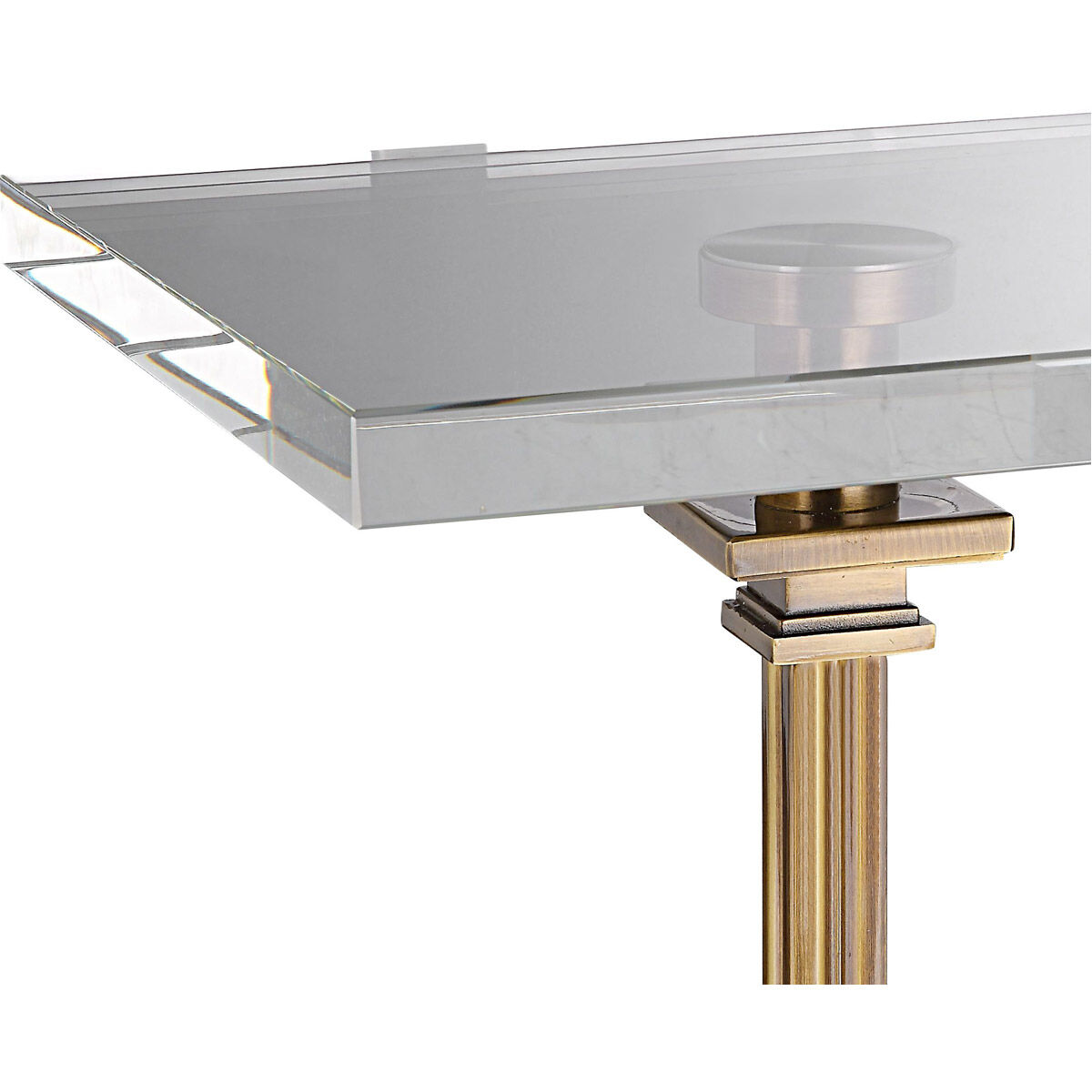 Richelieu 25 X 13 inch Brushed Brass Plating and Crystal Drink Table