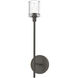 Salita 1 Light 18.11 inch Urban Bronze Vanity Light Wall Light in Clear Crystal