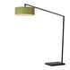 Stretch 87 inch 9 watt Black Arc Floor Lamp Portable Light in White Linen