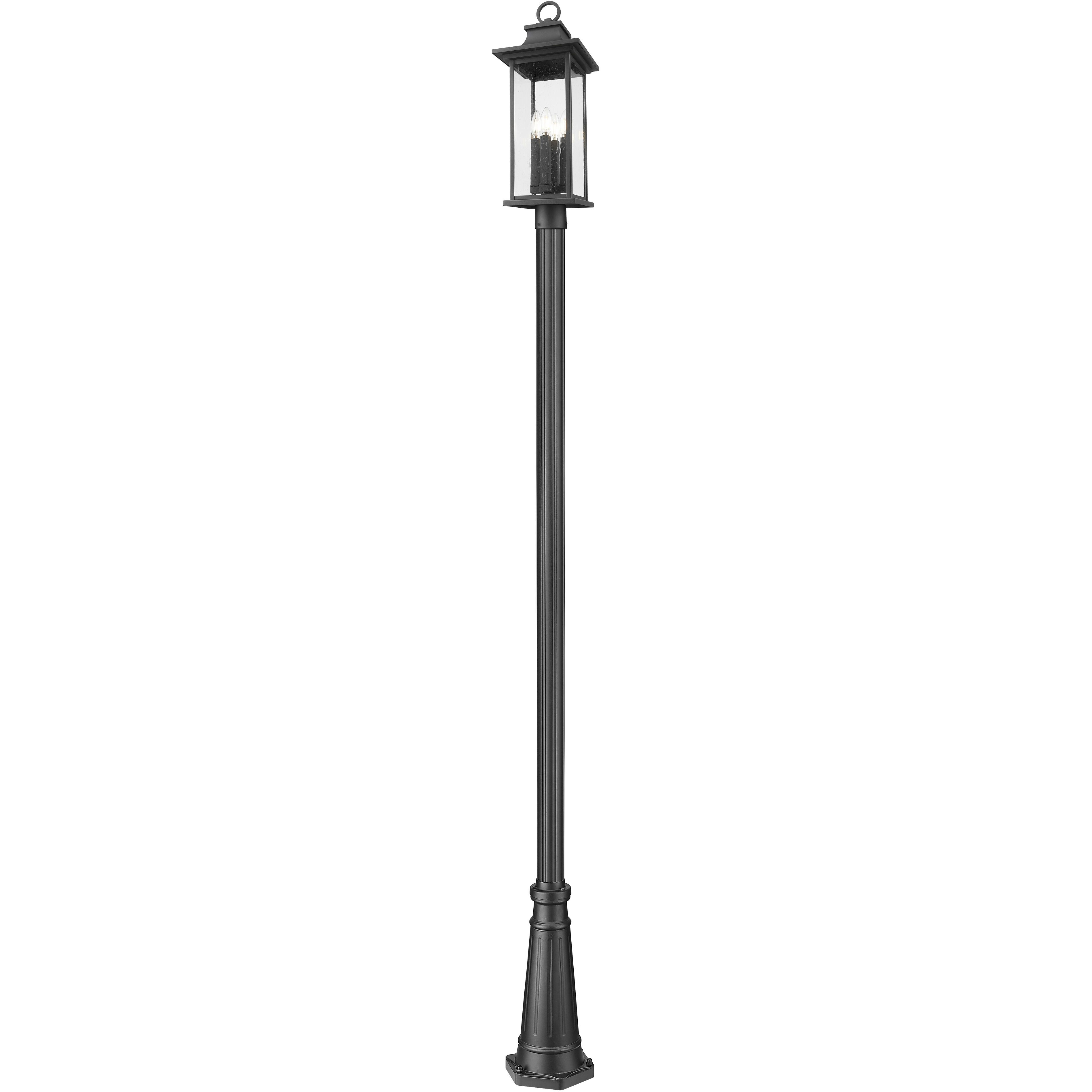 Tiberius 4 Light 119.25 inch Black Outdoor Post Mounted Fixture