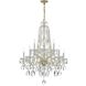 Traditional Crystal 10 Light 32 inch Polished Brass Chandelier Ceiling Light in Clear Swarovski Strass