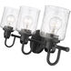 Kinsley 3 Light 22 inch Matte Black Bath Vanity Wall Light