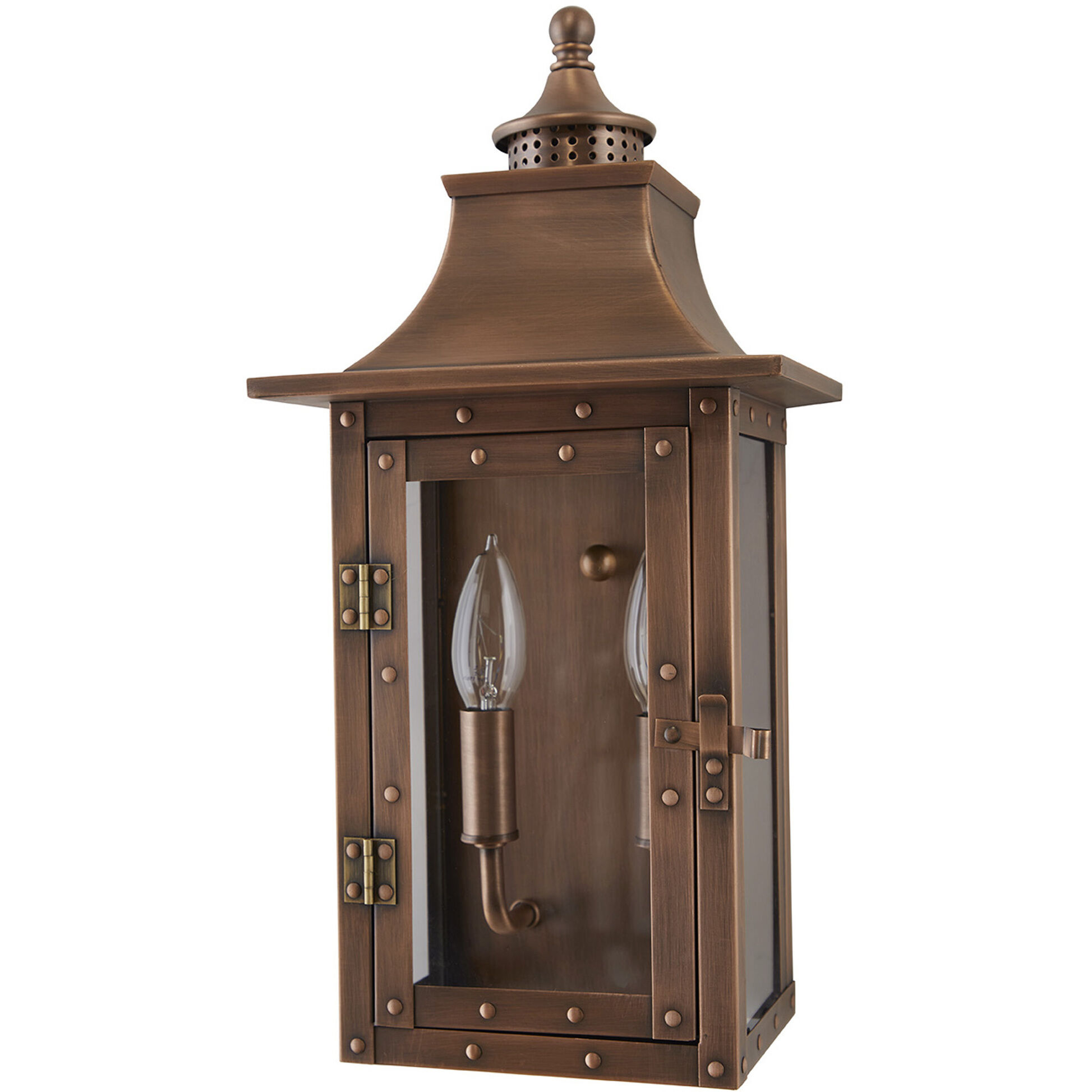St. Charles 2 Light 17 inch Copper Patina Exterior Wall Mount 