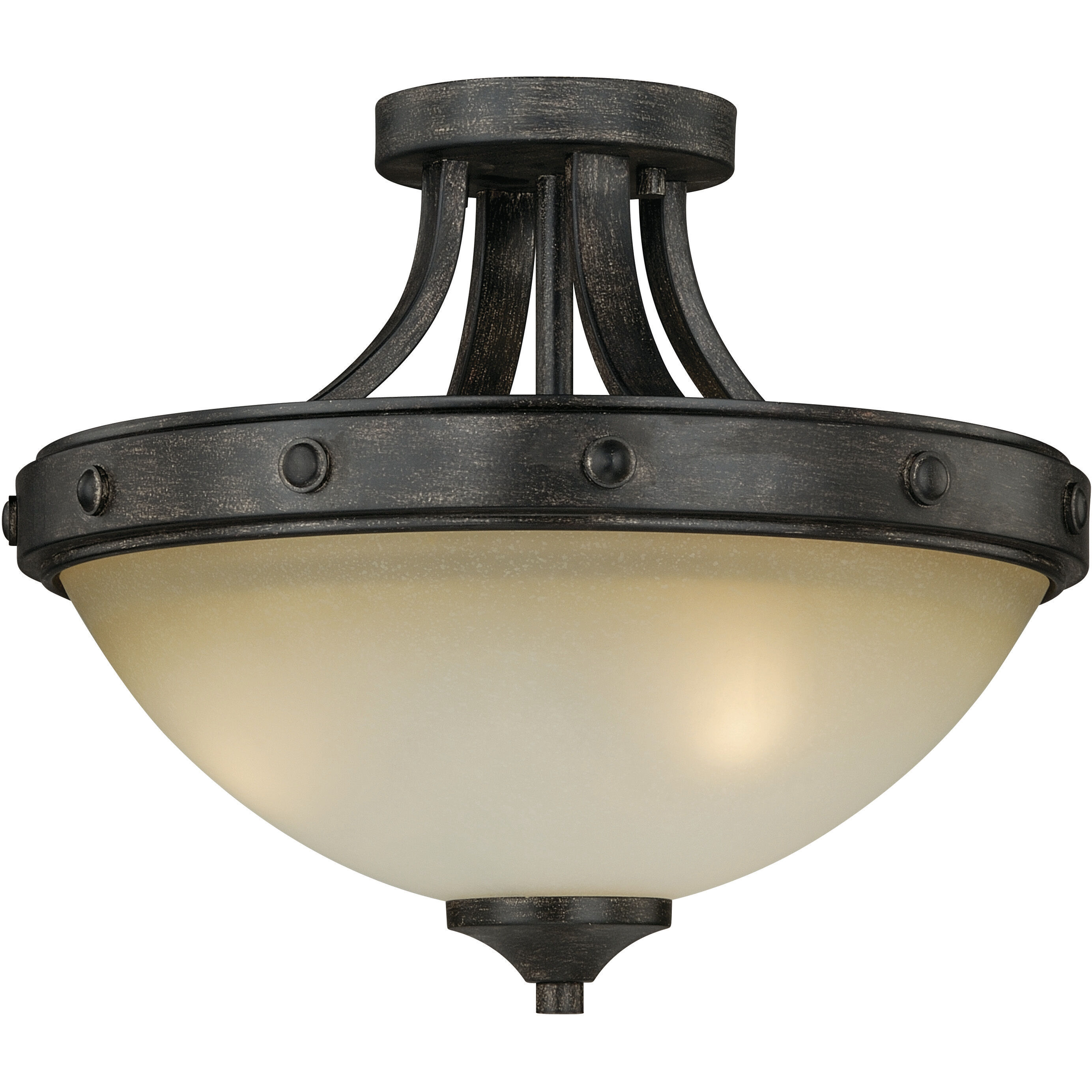 Halifax LED 14.5 inch Black Walnut Semi-Flush Mount Ceiling Light