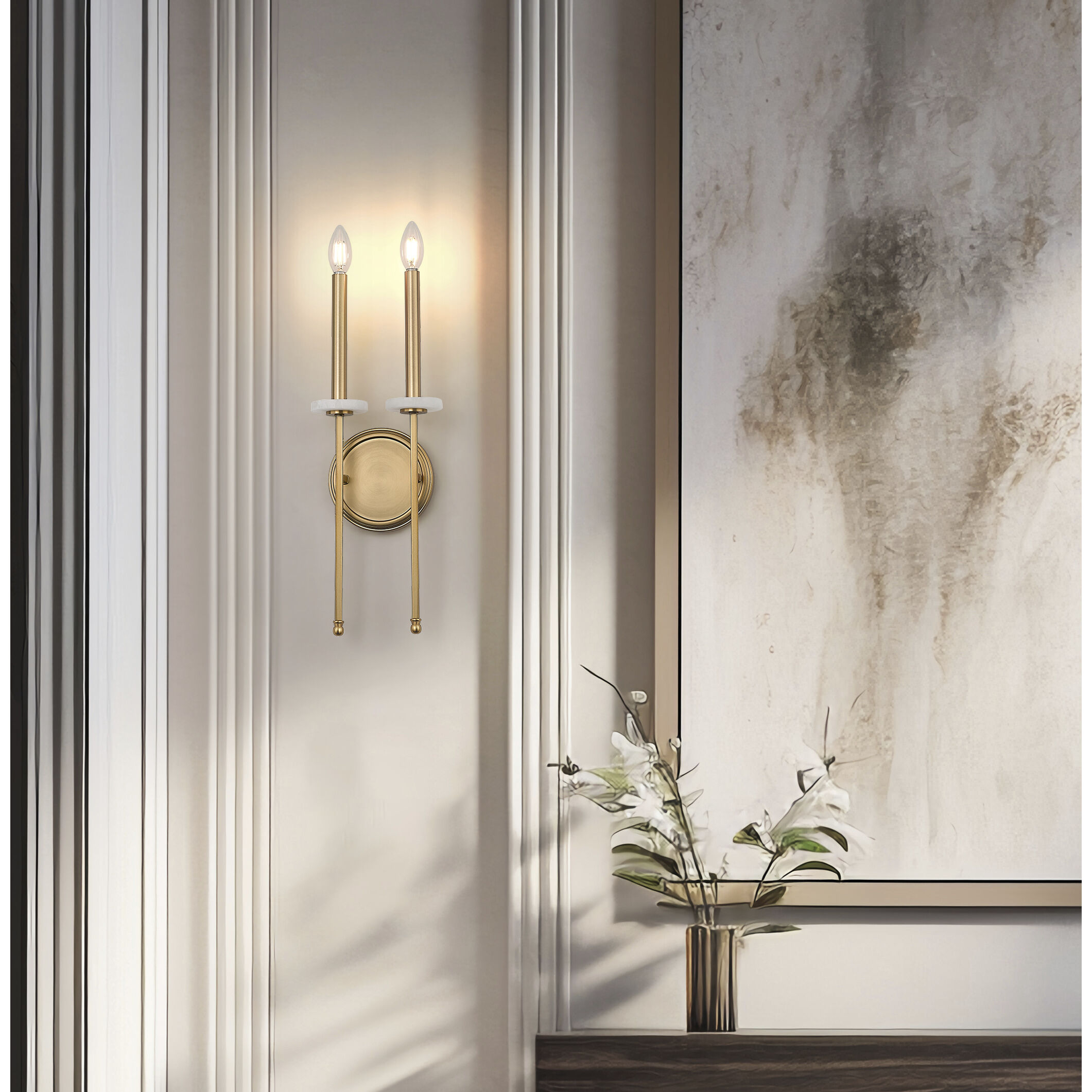 Gaultier 2 Light 7.5 inch Modern Gold Wall Sconce Wall Light