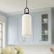 Alora Mood Soji 1 Light 5.13 inch Matte Black Pendant Ceiling Light in Matte Opal Glass