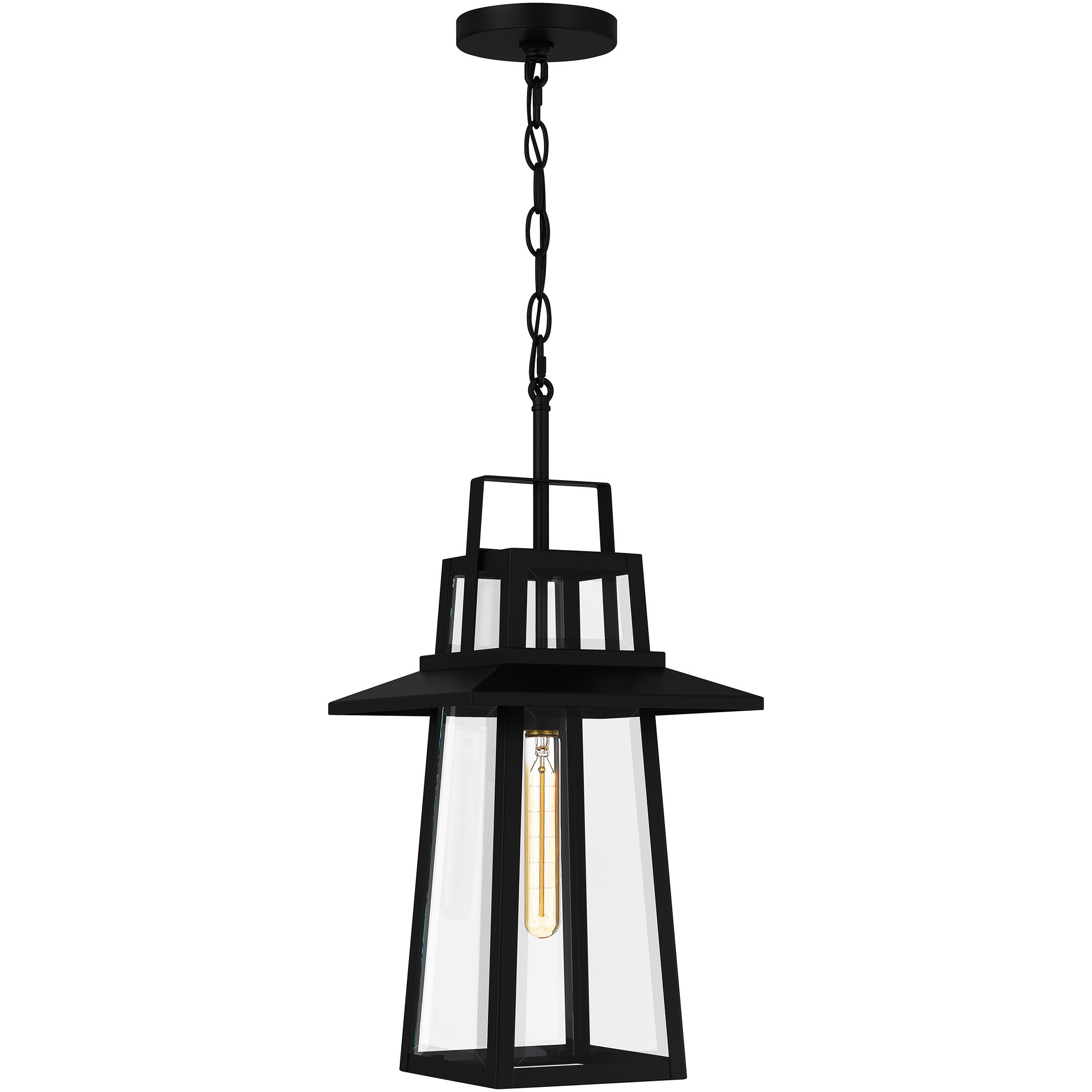 Devonport 1 Light 10 inch Matte Black Outdoor Hanging Lantern