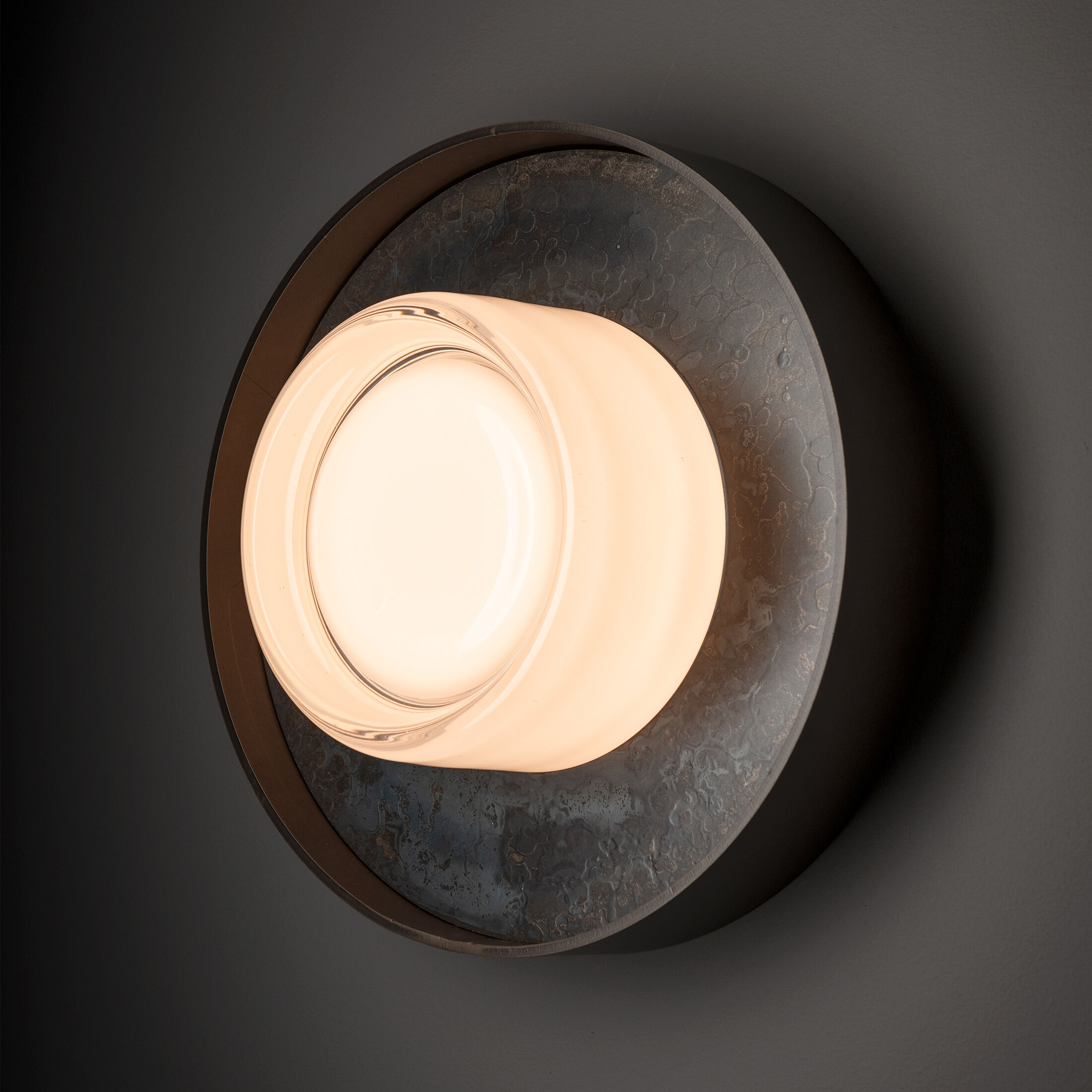 Focal LED Dark Smoke and Clear Steel Sconce/Flush Mount Wall Light