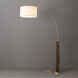 Taper 92 inch 14 watt Walnut and Weathered Brass Arc Floor Lamp Portable Light