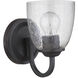 Neighborhood Serene 1 Light 6 inch Espresso Wall Sconce Wall Light in Clear Seeded, Neighborhood Collection