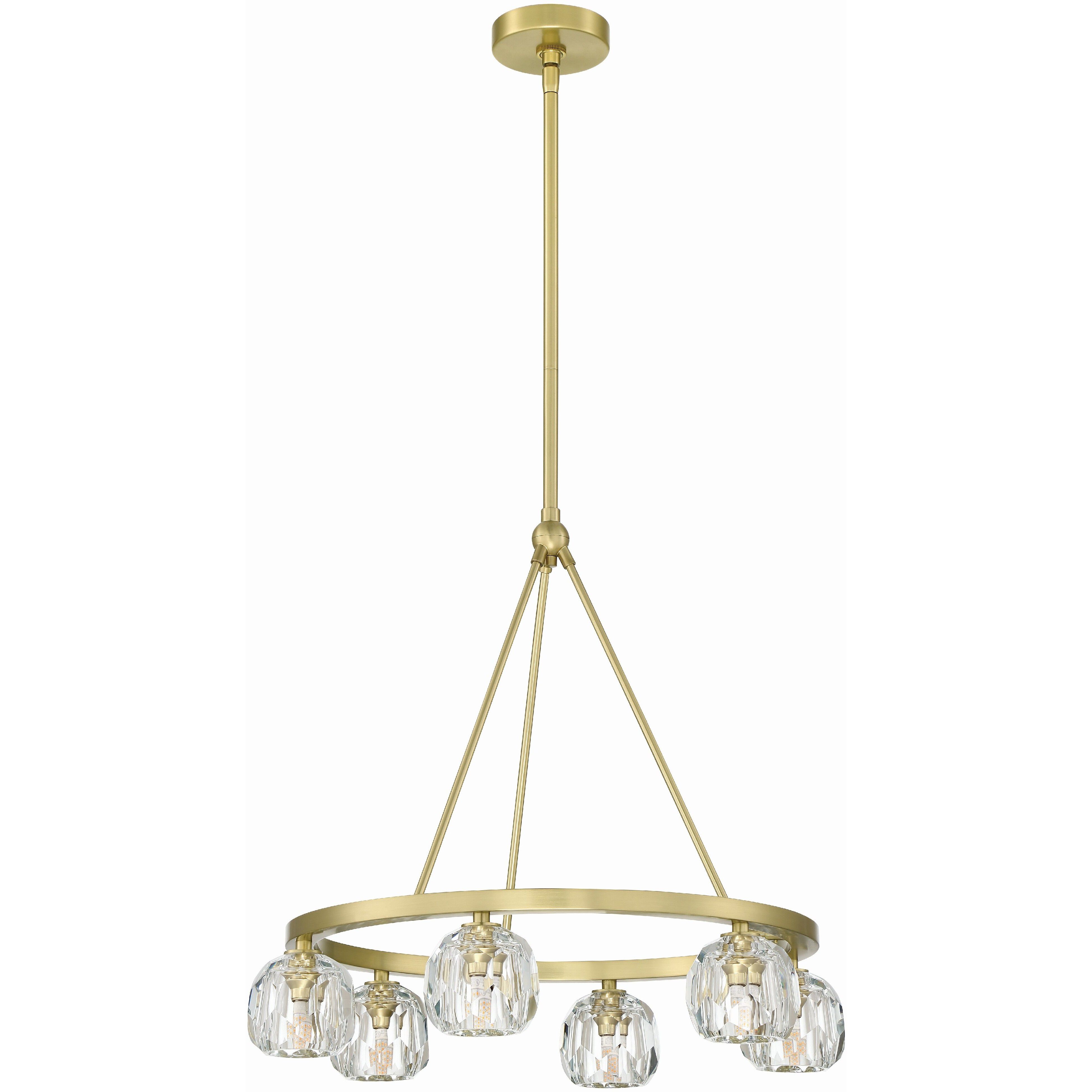 Aragon 6 Light 24 inch Soft Brass Chandelier Ceiling Light