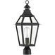 Jackson 1 Light 22.75 inch Black with Gold Highlights Outdoor Post Lantern