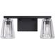 Valentin 2 Light 15 inch Matte Black Vanity Light Wall Light