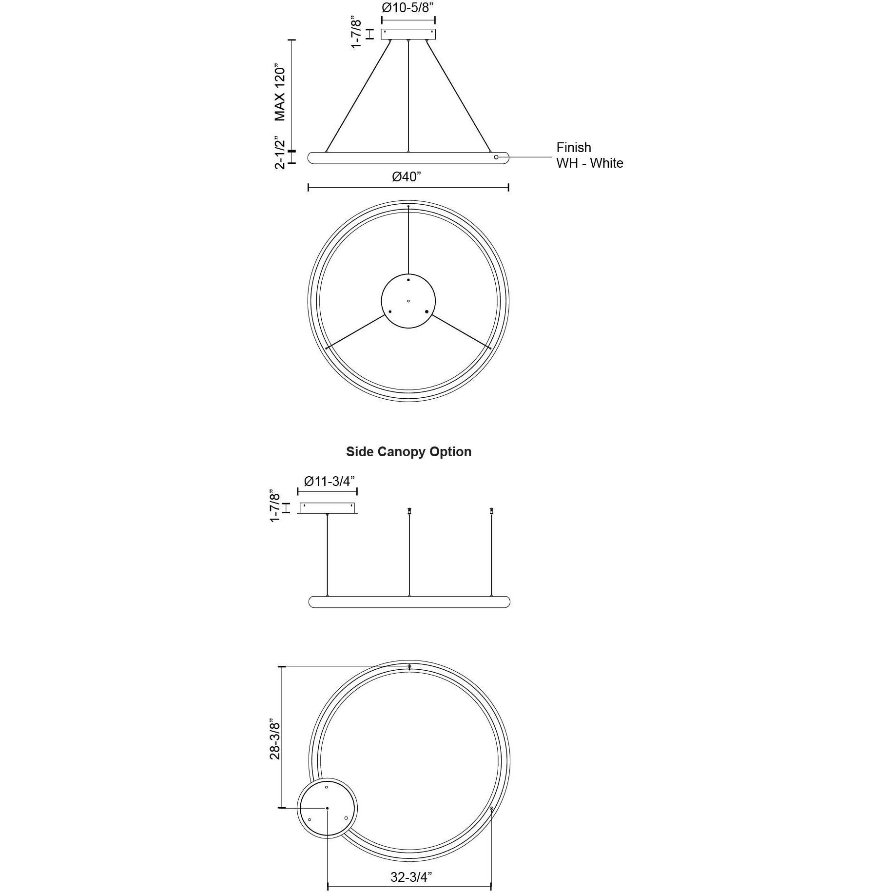 Cumulus Minor LED 40 inch White Pendant Ceiling Light
