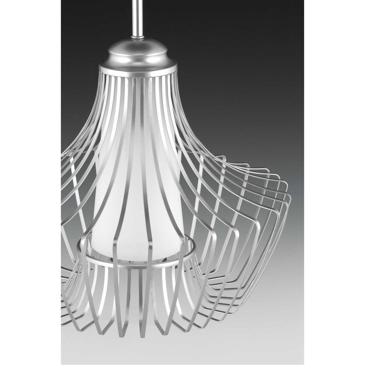 Finn 1 Light 10 inch Metallic Silver Pendant Ceiling Light, Design Series