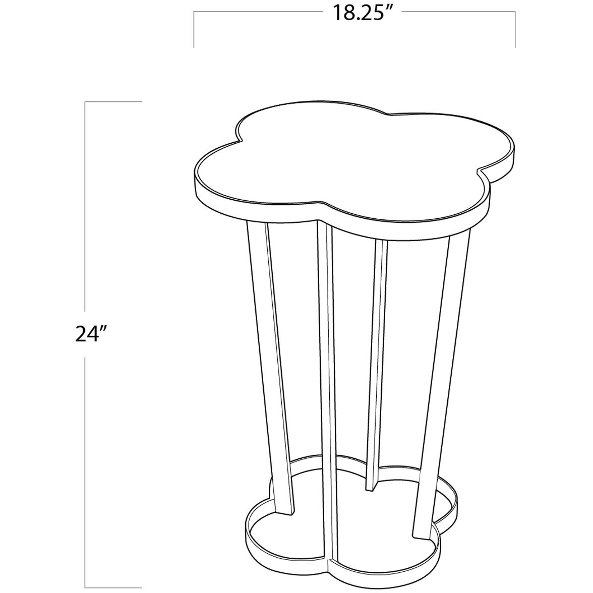 Clover 24 X 18.25 inch Polished Nickel Side Table