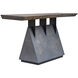 Vessel 60 inch Naturally Mahogany with Gunmetal and Faux Concrete Console Table