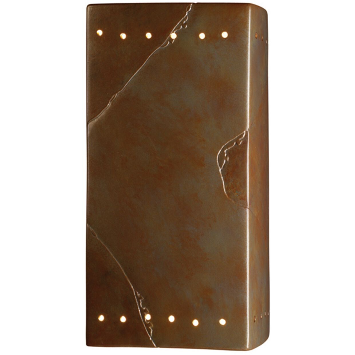 Ambiance Rectangle LED 13.5 inch Antique Patina Outdoor Wall Sconce, Large